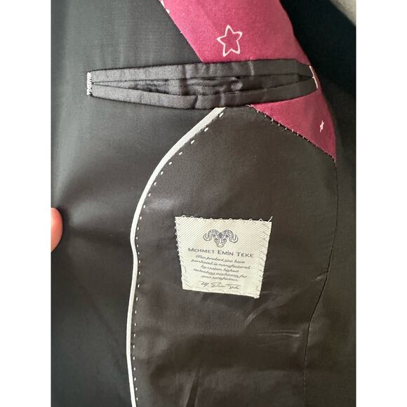 MEHMET EMiN TEKE slim fit silk wool blend blazer floral black sequence 
Sz38 - Picture 8 of 9